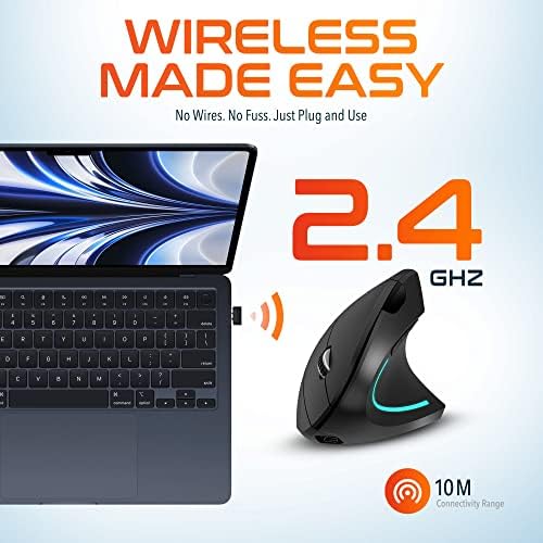 Delton Ergonomic Vertical Rechargeable Wireless Mouse - Image 3