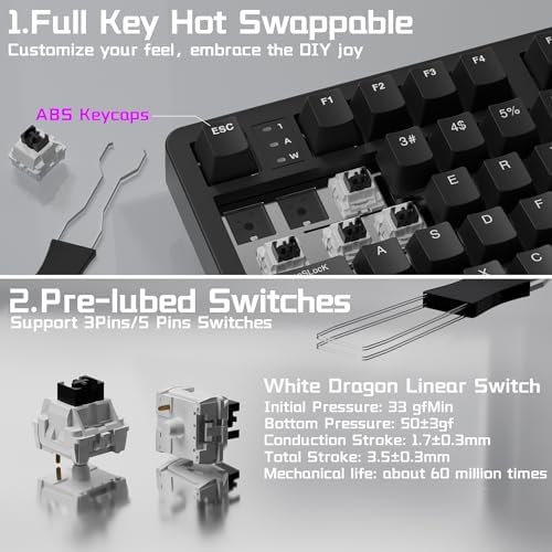 LEOBOG HI98C Pro Wireless Mechanical Gaming Aluminum Keyboard with Num Pad - Image 5