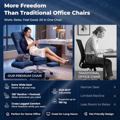 Big and Tall Office Chair, Flip Armrests for Pets & Cross Legged Sitting - Image 3