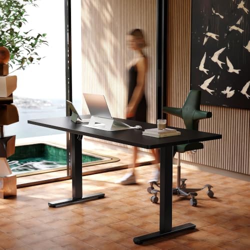 HUANUO 63x28 Inch Electric Standing Desk, Height Adjustable, Black - Image 2