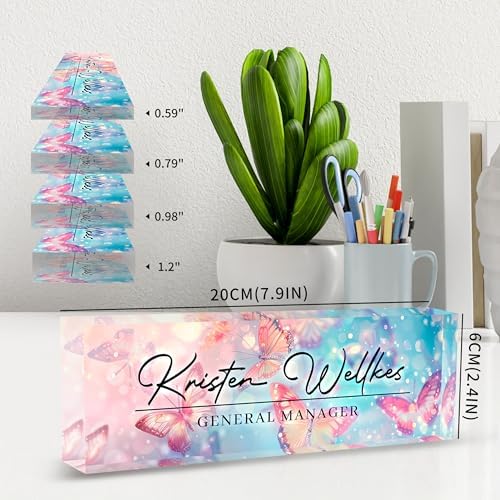 Acrylic Desk Name Plate Personalized, Office Desk Decor, Employee Appreciation Gifts, The Office Gifts for Boss, Manager, Teacher - Image 3