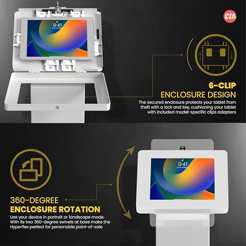 Locking Floor Stand – CTA Premium Locking Support Base Kiosk with Steel Body and Heavy-Duty Locking Enclosure with Keys for iPad Pro 13-inch (M4), iPad Pro 12.9-inch, iPad Air 13-Inch (M3 / M2) - Image 5