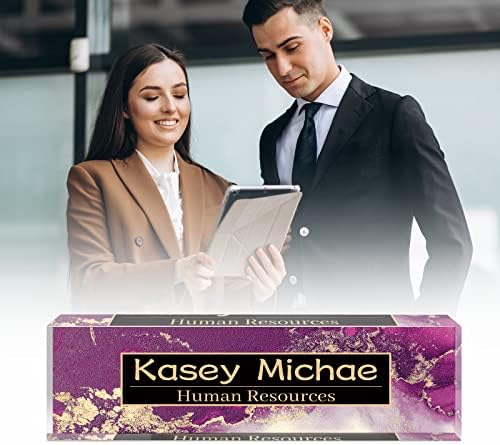 SalaGraphics Desk Name Plate Personalized, Custom for Desk, Office Decor Men, Acrylic Accessories, Gifts Coworkers Boss Teacher, Employee Appreciation (Purple/Gold), 8''(L)x2.5(W) - Image 4
