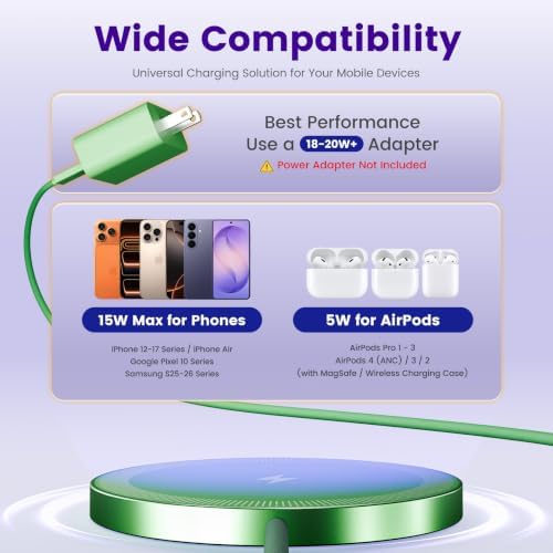 15W Wireless Charger for Apple MagSafe Charger, Magnetic Fast Charging Pad - Image 3
