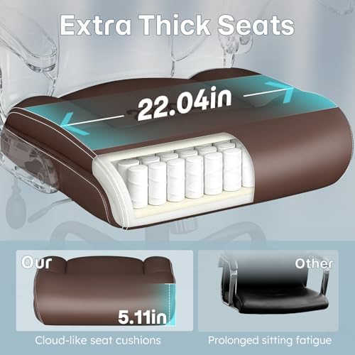 Ergonomic Office Chair,Inflatable Lumbar Support High Back Chair,Brown - Image 6