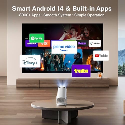 [2026 Upgraded] Mini Projector 4K Supported, Built-in App, Android TV OS X1 - Image 2