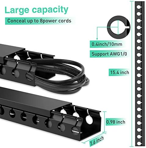 ENONCI Cable Raceway 154in Wire Covers Under Desk Cable Management 10-Pack - Image 3