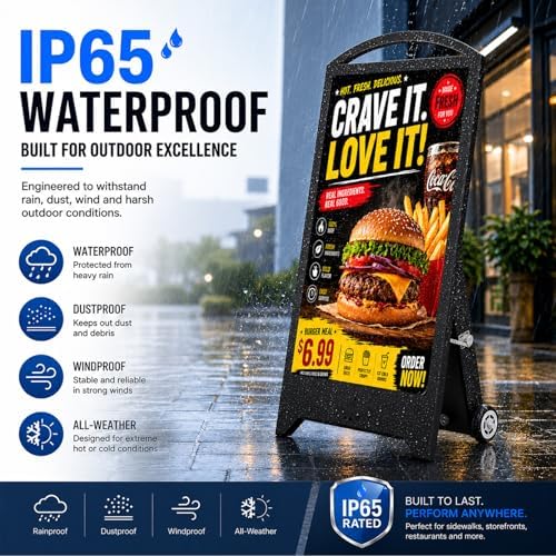 43" Outdoor Digital Signage, 2000nits Portable Digital Signage Display - Image 3