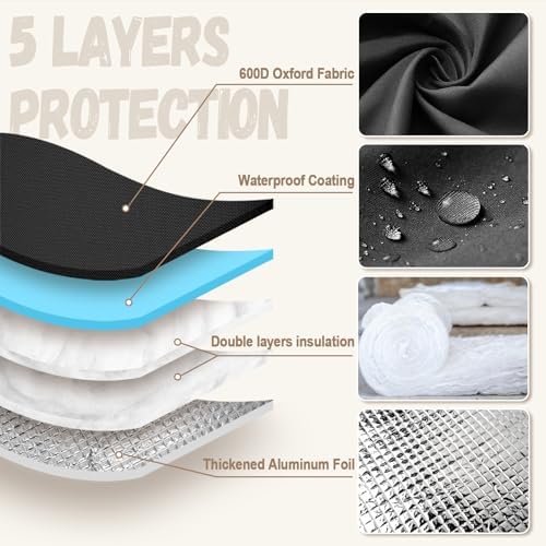Backflow Preventer Insulation Cover - 2 Way Opening Pipe Insulation Cover for Irrigation Valve, Sprinkler Cover for Outside - Winter Freeze Protection Backflow Cover - 30" W x 24" H, Black - Image 4