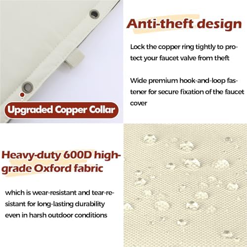 SUNICO Sprinkler Covers for Outside Valve-5°F,Winter Insulate,22x34in,Beige - Image 6