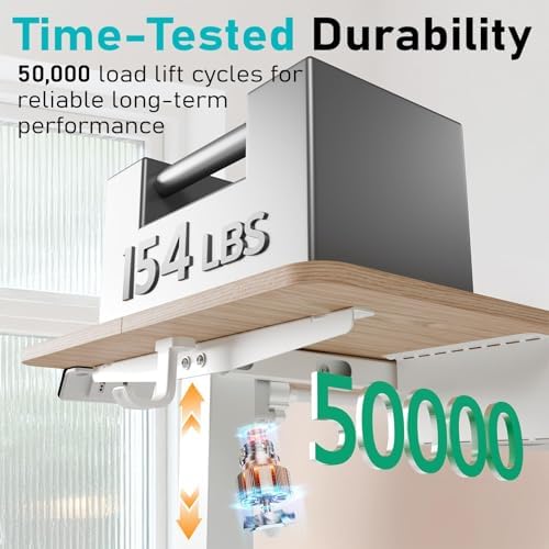 Electric Standing Desk, 40" x 24" Small Sit Stand Desk, Light Walnut - Image 6