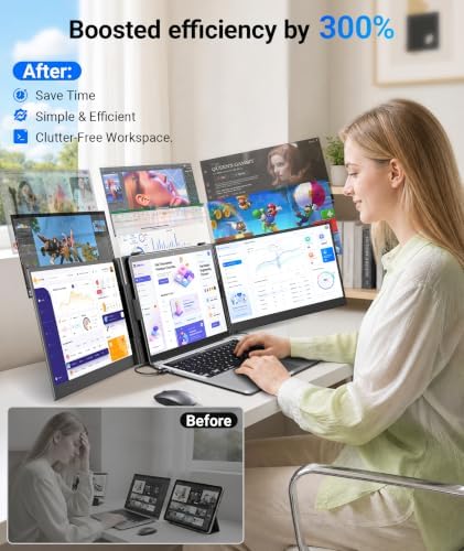 14" Laptop Screen Extender, 2.2lbs Lightweight Portable Monitor for Laptop - Image 2