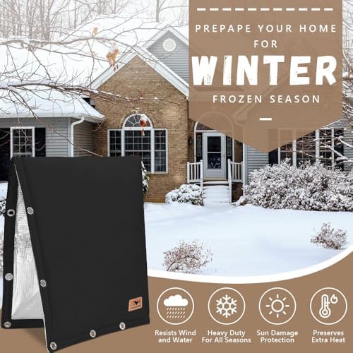 Backflow Preventer Insulation Cover - 2 Way Opening Pipe Insulation Cover for Irrigation Valve, Sprinkler Cover for Outside - Winter Freeze Protection Backflow Cover - 18" W x 34" H, Black - Image 7