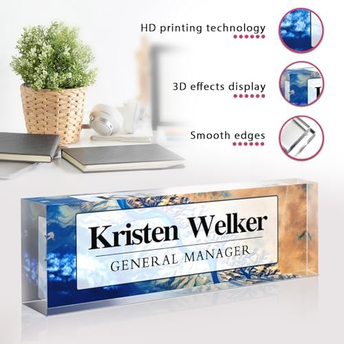 Custom Office Name Plate for Desk - Desk Name Plate Personalized Gifts for Coworkers, Boss, Employees, Teacher, Nurse - Office Desk Decor for Women Men - Employee Appreciation Gifts (Blue) - Image 5