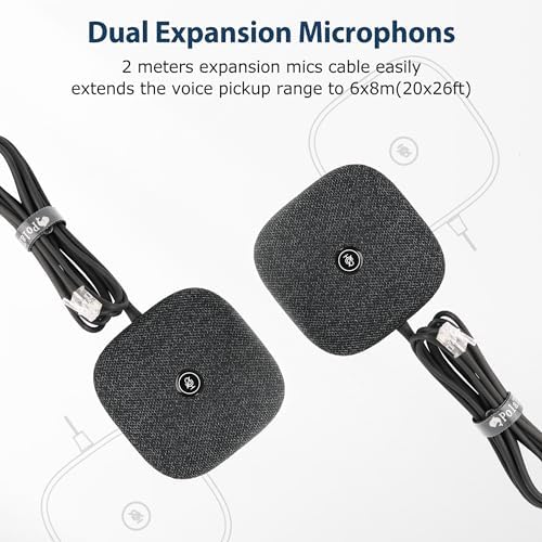 Conference Speaker and Microphone, Wireless Speakerphone w/2 Expansion Mics - Image 5