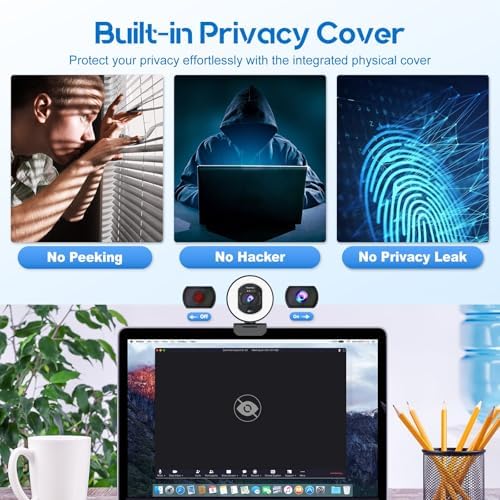 4K Webcam with Ring Light & Built-in Microphone for PC Streaming - Image 5