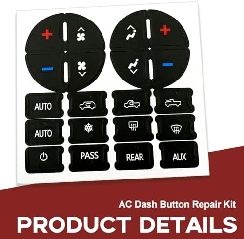 2PCS AC Dash Button Repair Decal Stickers for Fixing Ruined Faded A/C Control & Radio Dash Buttons, Compatible with Chevy/GMC/Buick/Cadillac-Decal Replacement Fits Select 07-14 GM Vehicles - Image 3