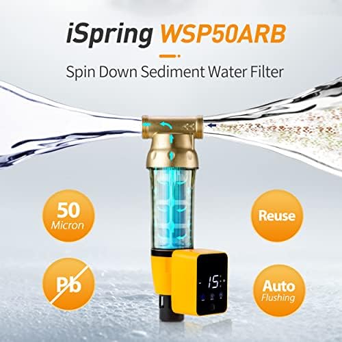 iSpring WCFM400K Whole House Central Iron and Manganese Water Filter Filtration System & WSP50ARB Spin Down Sediment Water Filter, 50 Micron - Image 7