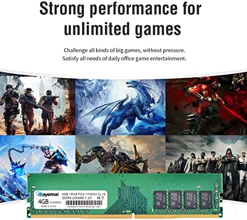 8GB DDR4 17000U PC4 2133 2X4GB UDIMM, DDR4-2133MHz PC4-17000 CL15 1Rx8 1.2V Non-ECC 288 Pin Desktop Memory Module Ram - Image 6