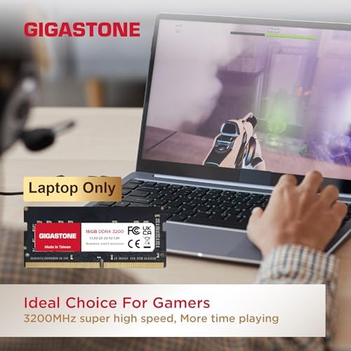 【DDR4 RAM Laptop Only】 GIGASTONE 32GB Kit (2x16GB) DDR4 3200MHz (2933MHz or 2666MHz) PC4-25600 (PC4-23400, 21300) CL22 1.2V SODIMM 260 Pin Unbuffered Non ECC High Performance Notebook Memory Upgrade - Image 4