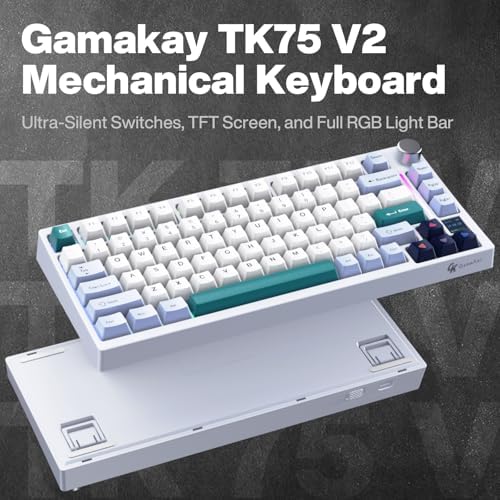 GK GAMAKAY TK75 V2 75% Silent Mechanical Keyboard with TFT Screen - Image 2