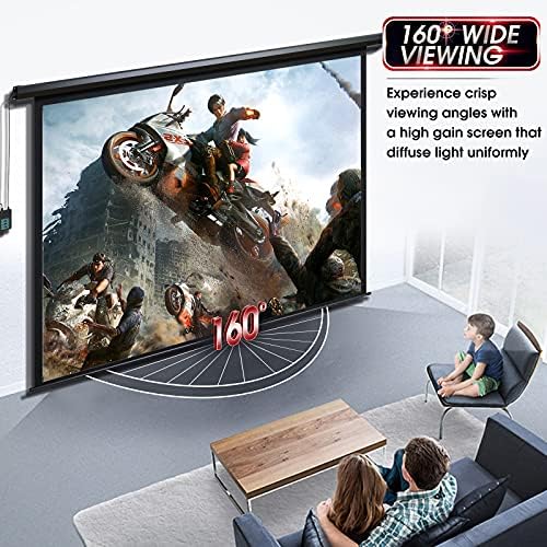 Motorized Projector Screen - Indoor and Outdoor Movies Screen Electric Projector Screen W/Remote Control (120 inch) - Image 6