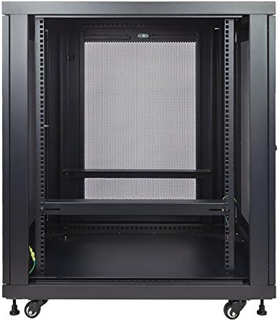 NavePoint 18U Network Cabinet with Wheels 33” Deep, 18U Wall Mount Server Rack with Locking Perforated Door, 19 Inch Rack for IT Equipment, 18U Network Rack Enclosure, 1000lbs Capacity, Black - Image 4