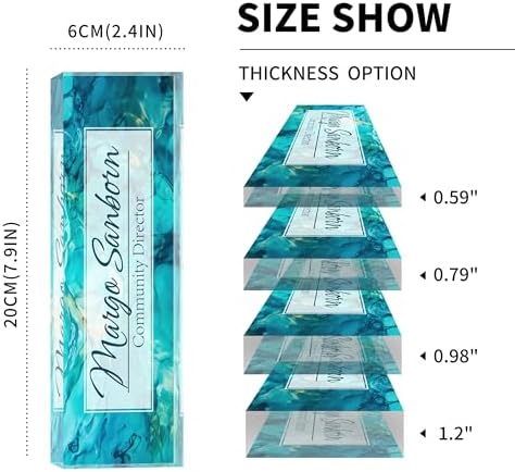 Personalized Name Plate for Desk, Custom Desk Name Plate, Acrylic Name Plate Office Desk Accessories, Personalized Office Gifts for Coworkers Teachers, Employee Appreciation Gifts (Ocean) - Image 5