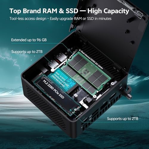 ASUS NUC 15 Pro Mini Computers, Intel Series 2 Ultra 5 225H (14C/14T, Up to 4.9GHz), Small PC 16GB DDR5 RAM, 512GB PCIe SSD, Win 11 Pro, Intel Arc 130T GPU, Thunderbolt 4, WiFi 7, 8K HDR, VESA Mount - Image 5