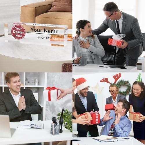 Desk Name Plate Personalized, Custom Name Plates for Desks, Office Desk Decor, Make Your Own Nameplate with Logo, Name Plates for Desks, Personalized Office Gift for Coworkers (Logo) 731 - Image 6