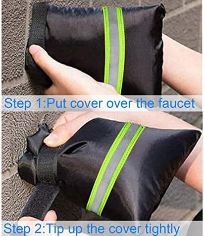 Outdoor Faucet Covers for Winter Freeze Protection, Upgraded Thicken 8.5" H x 6.1" W Outside Garden Faucet Socks for Winter Hose Bibs Insulated Spigot Cover, 2 Pack Reflective Blue - Image 5