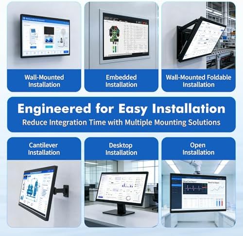 15.6" All-in-One Industrial Panel PC, Android 12 Fanless Tablet RK3399 4GB RAM/64GB ROM, Rugged Embedded Touchscreen Computer 1920 * 1080 IPS，WiFi 5 Bluetooth 4.2 for Automation/Kiosk/Bar/Warehouse - Image 4