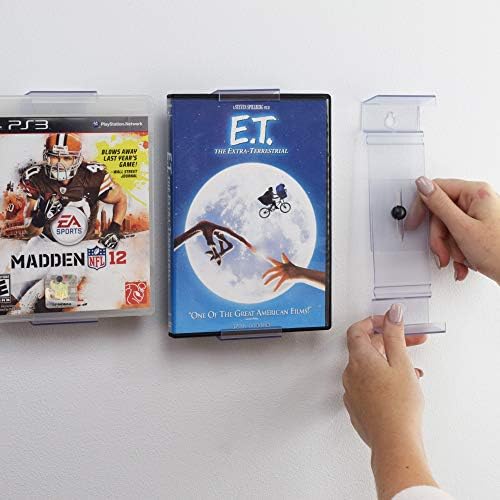 CollectorMount DVD Mount 3 Pack, Video Games, 45 Records and Blu-Rays, Shelf Stand or Wall Mount, Invisible, Adjustable by CollectorMount