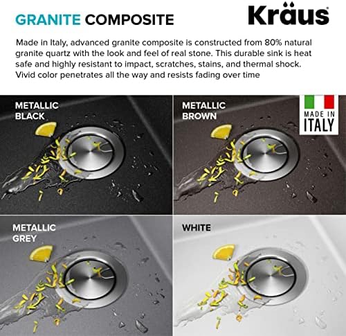 KRAUS Bellucci 28-inch Granite Workstation Drop In Top Mount Single Bowl Kitchen Sink in Metallic Grey with Accessories, KGTW12-28MGR - Image 6
