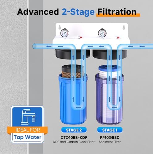 PUREPLUS 2-Stage Whole House Water Filter, Grooved Sediment & KDF Carbon - Image 5
