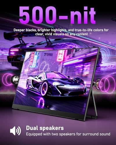 Yodoit Portable Monitor for Laptop 23.8" 4K UHD Travel Gaming Monitor Screen IPS Display with USB Type C Port and Built-in Speakers Compatible with PC, Xbox Black - Image 6