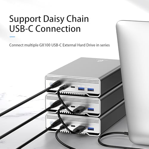 GX100 16TB USB 3.2 (10Gbps) External Hard Drive with USB Hub for Windows or MacOS Desktop PC/Laptop - 2 Year Warranty - Image 3
