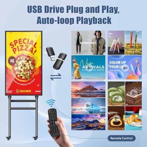 MWE 43 Inch Mobile Digital Signage Display Touchscreen Kiosk with Flight Case, Portable LCD Screen with Screen Mirroring App Publishing, Advertising Display Poster, Android OS - Image 6