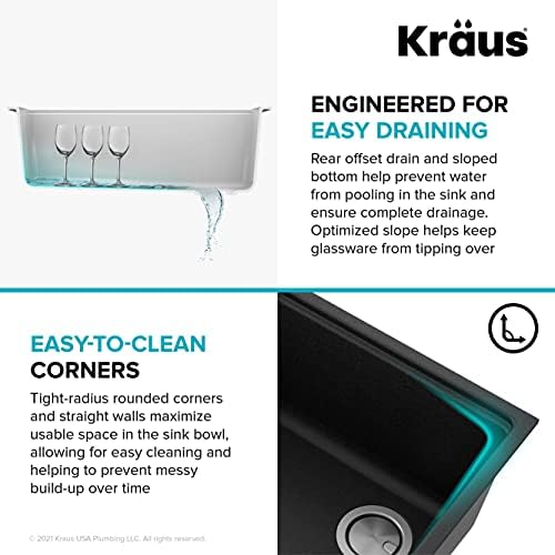 Kraus KGUW2-33MB-100-100, Bellucci Workstation 32 in. Undermount Granite Composite Single Bowl Kitchen Sink in Metallic Black with WasteGuard 1 HP Continuous Feed Garbage Disposal and Accessories - Image 5