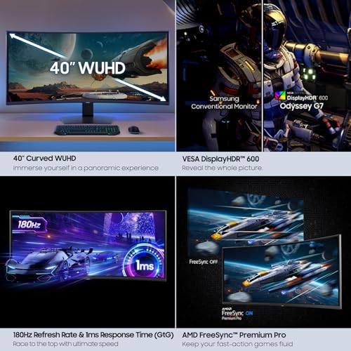 Samsung 40” Odyssey G7 (G75F) Series WUHD Curved Gaming Monitor - Image 4