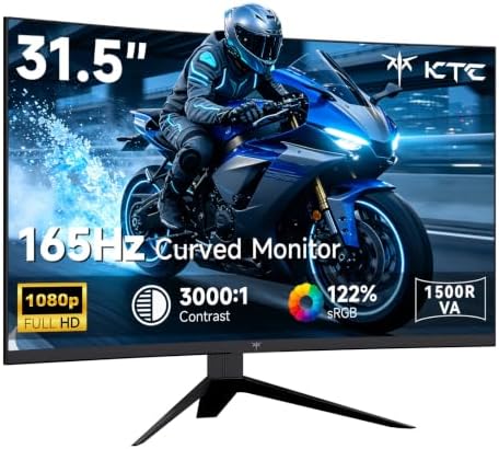 KTC 32 Inch Curved Gaming Monitor, FHD 1080p 165Hz Curve Monitor, H32S17C by KTC