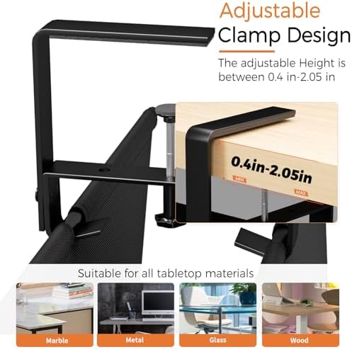 Under Desk Cable Management Tray, 36" Fabric Wire Cord Organizer, Black - Image 3