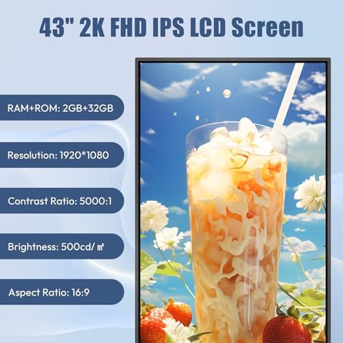 MWE 43 Inch Mobile Digital Signage Display Touchscreen Kiosk with Flight Case, Portable LCD Screen with Screen Mirroring App Publishing, Advertising Display Poster, Android OS - Image 3