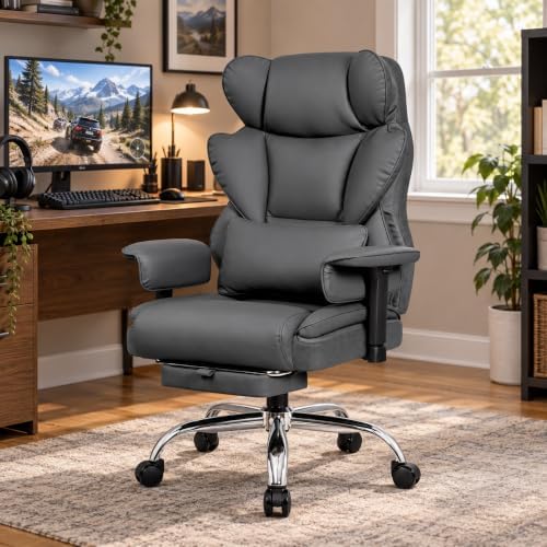 Big and Tall Office Chair 500 lbs, 23.6" Wide Seat,PU Leather - Image 3