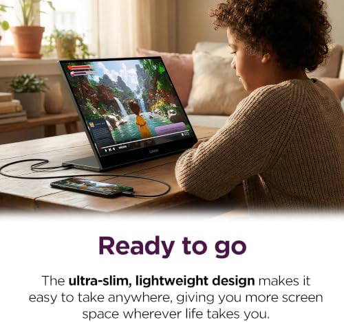 Lenovo L16 Mobile Monitor 16" WUXGA IPS Display – 60Hz Refresh Rate – 6ms MPRT Response Time – TÜV Rheinland® Flicker Free and TÜV Low Blue Light (Hardware Solution) – Eclipse Black/Luna Grey - Image 4