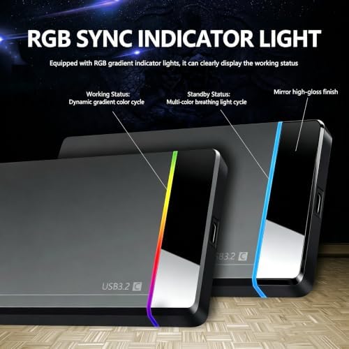 HWAYO 320GB 2.5'' Ultra Slim Portable External Hard Drive USB3.0 Type-C HDD - Image 3