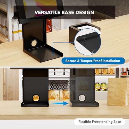 Mount-It! iPad Kiosk Stand with Printer Shelf, Locking Anti-Theft, Black - Image 6