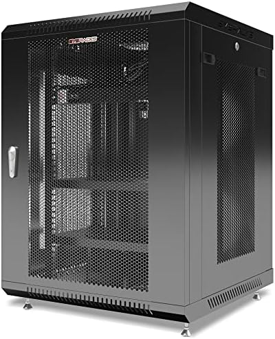 Sysracks 15U Networking Cabinet 24-inch Depth Server Rack Locking Network Enclosure with Fan, Power Strip, Shelves, Feet, Dust-Tight Cable Entries and Other Accessories by SYSRACKS