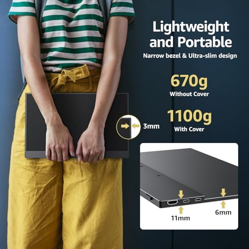 cocopar Portable Monitor 15.6 Inch 1080P FHD 60Hz 85% sRGB Travel Monitor with Speaker HDMI USB-C Second Screen for Laptop MacBook Surface PC Xbox PS4/5, VESA Mountable, with Cover Stand - Image 5