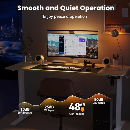 WALKINGDESK 40x24 Inches Height Adjustable Electric Standing Desk with 2 Hooks for Home Office, Ergonomic Sit Stand up Desk with Splice Board, Oak - Image 5